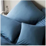 ELEGANTE Bettwäsche Cord Gestreift Blau 40 x 80 cm