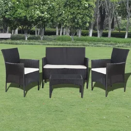 vidaXL Gartenset 4-tlg. schwarz