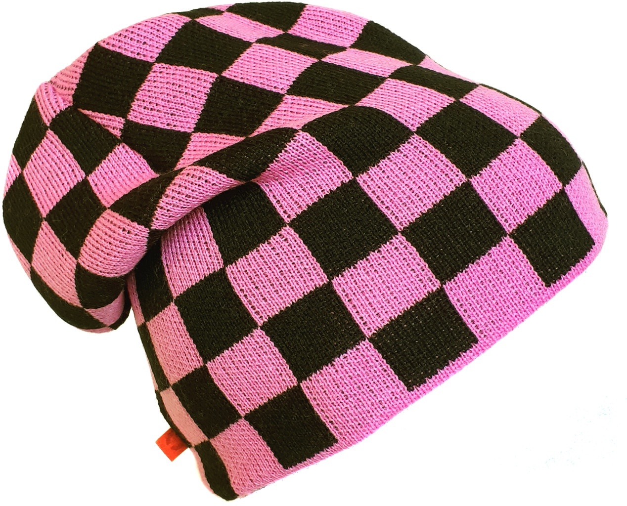 C3 Check Knit Beanie pink black