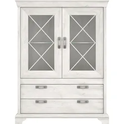 Highboard FORTE "Kashmir", weiß (pinia weiß), B:123cm H:162,3cm T:48,2cm, Sideboards, Breite 123 cm