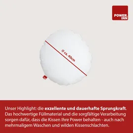 POWER INN Kissenbezug 40 cm Rund Weiß