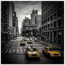 Artland Glasbild »New York City Verkehr 5th Avenue«, Amerika, (1 St.), in verschiedenen Größen Artland Farbe Bild(er): schwarz