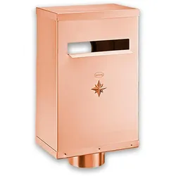Flachdach-Wasserfangkasten Grömo mit Zulauf, Kupfer, verschiedene Größen (Ausführung: DN75. Ø 100mm)