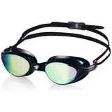 Aqua Speed Schwimmbrille Vortex Sportbrille verspiegelt schwarz-rot – Antibeschlag & UV, Flexibler Doppelgurt – stabiler Sitz bei schnellen Bewegungen rot|schwarz