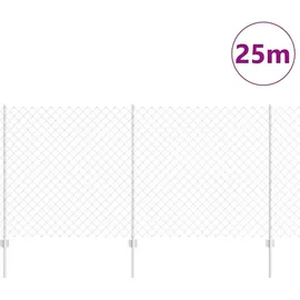 vidaXL Zaun mit Pfosten 1,2 x 25 m Silber/Stahl