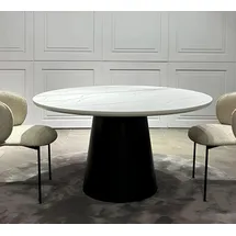 JV Möbel Runder Esstisch 120 x 75 cm weiß