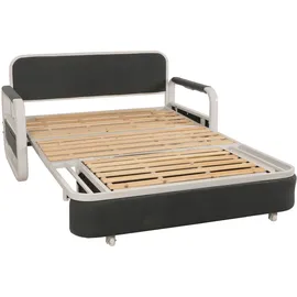 Mendler Schlafcouch Stoff 2-Sitzer Dunkelgrau