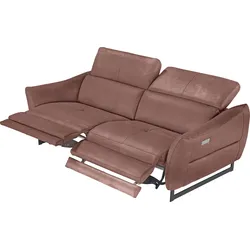 2,5-Sitzer EGOITALIANO "Dafne", braun (cedar wood), B:208cm H:97cm T:108cm, Sofas, mit und ohne elektrischer Relaxfunktion, Kopfteile manuell verstellbar