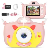 Kinderkamera mit Taschenlampe und 6,1 cm (2,4 Zoll) Bildschirm, 1080P Dual-Objektiv, Kleinkindkamera, Weihnachtsgeschenk, Geburtstagsgeschenk für 3–12 Jahre alte Mädchen, Jungen, Kinder-Digitalkamera