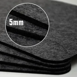 Dune Design DuneDesign 4 Extra-Dicke Filz Tischsets 43x30x0,5cm Edle Platzsets Tisch-Unterlage Filzunterlage Anthrazit