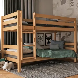 Betten-ABC Bubema Malu – Kinder Etagenbett/Hochbett, Buche massiv, mit oder ohne Rutsche, natur oder weiß