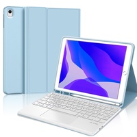 JADEMALL iPad 9 Generation Hülle mit Tastatur und Touchpad Hülle für iPad 9 Generation 2021/ iPad 8 Gen. 2020/ iPad 7 Gen. 2019/ iPad Air 3, Wireless Bluetooth Tastatur QWERTZ Deutsch