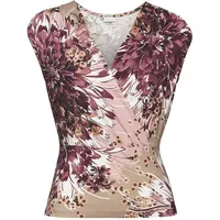 LASCANA Shirttop Damen taupe-beere bedruckt Gr.36/38