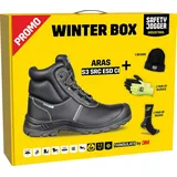 S3 Winter Arbeitsstiefel 45 Mütze Handschuhe Socken - Schwarz - 45