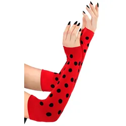 Fingerlose Marienkäfer Handschuhe lang - OS