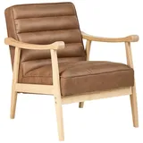 Beliani Sessel, Braun, Hellbraun, Kunststoff, 62x79x74 cm, Wohnzimmer, Sessel, Polstersessel