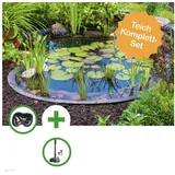 Heissner Fertigteich TEICH SET - KLEINER FERTIGTEICH - 120 LITER BECKEN, BxLxH: 90x120x40 cm, 120 l grau