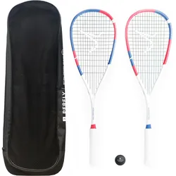 Squashschläger-Set Wallbreaker 155g Club - 2 Schläger, 1 Ball mit rotem Punkt, EINHEITSFARBE, EINHEITSGRÖSSE