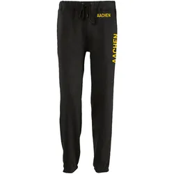 multifanshop Jogginghose - Aachen - Bund & Seite - Druck gelb - Trainingshose