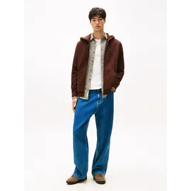 Tommy Hilfiger Sweatshirt TOMMY JEANS "TJM REG S FLAG ZIP FLEECE THRU", Herren, Gr. M, braun (rich braun), Sweatware, Obermaterial: 80% Baumwolle, 20% Polyester, regular fit, breiter Bund, Sweatshirts Sweatshirt, mit bestickten Markenlogo auf Brusthöhe