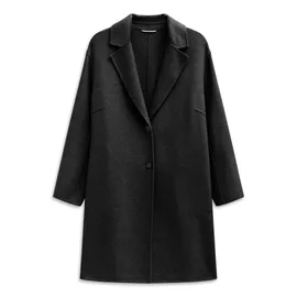 Bugatti Kurzmantel "Loose Fit", Damen, Gr. 36, grau (280, dunkelgrau), 60% Polyester, 30% Wolle, 10% sonstige Fasern, unifarben, loose fit, normaler Saum, Mäntel Kurzmantel, mit Knopfleiste und aus weichem Woll-Mix