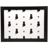 Gepolstertes Knietablett mit Katzenpfoten-Motiv, Laptray für Bett, Knietablett für Fernseher, Abendessen, mit Kissen, handgefertigter Holzrahmen