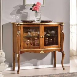 Kleiner Vitrinenschrank in Nussbaumfarben italienischen Design