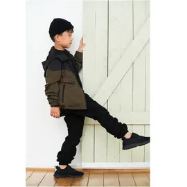 URBAN CLASSICS 2-Tone Tech Windrunner Black/Darkolive 158/164