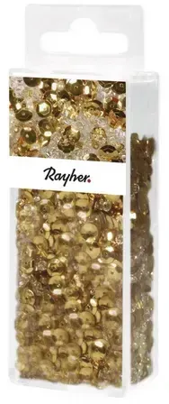 Rayher - PAILLETTEN-GLASPERLENMIX U. DRAHT GOLD 80G MIX U. DRAHT 50MX0,3MM 14538616