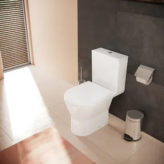 Hansgrohe EluPura Original S Stand-WC mit WC-Sitz Weiß spülrandlos