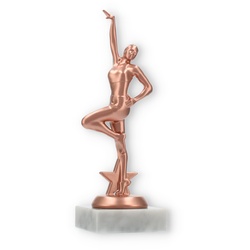 Pokal Kunststofffigur Jazz Dance bronze auf weißem Marmorsockel 19,7cm