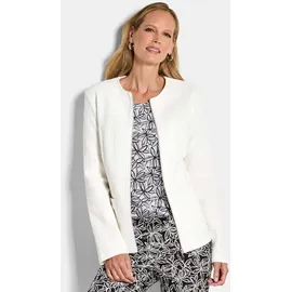 GOLDNER Sommerjacke GOLDNER "Elegante Baumwolljacke mit Struktur", Damen, Gr. 42, weiß, Obermaterial: 98% Baumwolle CO. 2% Elasthan EL., Jacken, Jaquardstruktur im Jersey