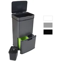 Ribelli Mülltrennsystem Sensor Mülleimer, 4 Fächer, Mülleimer Küche, 72L, Grau, Abfalleimer mit Sensor grau 72.00 l | 42.00 cm x 82.50 cm