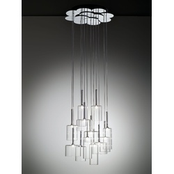 Dekorative Glas-Hängeleuchte Spillray 12 Axo Light - Kristall