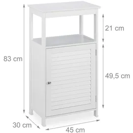 Relaxdays Badschrank 45 x 115 x 30 cm Weiß