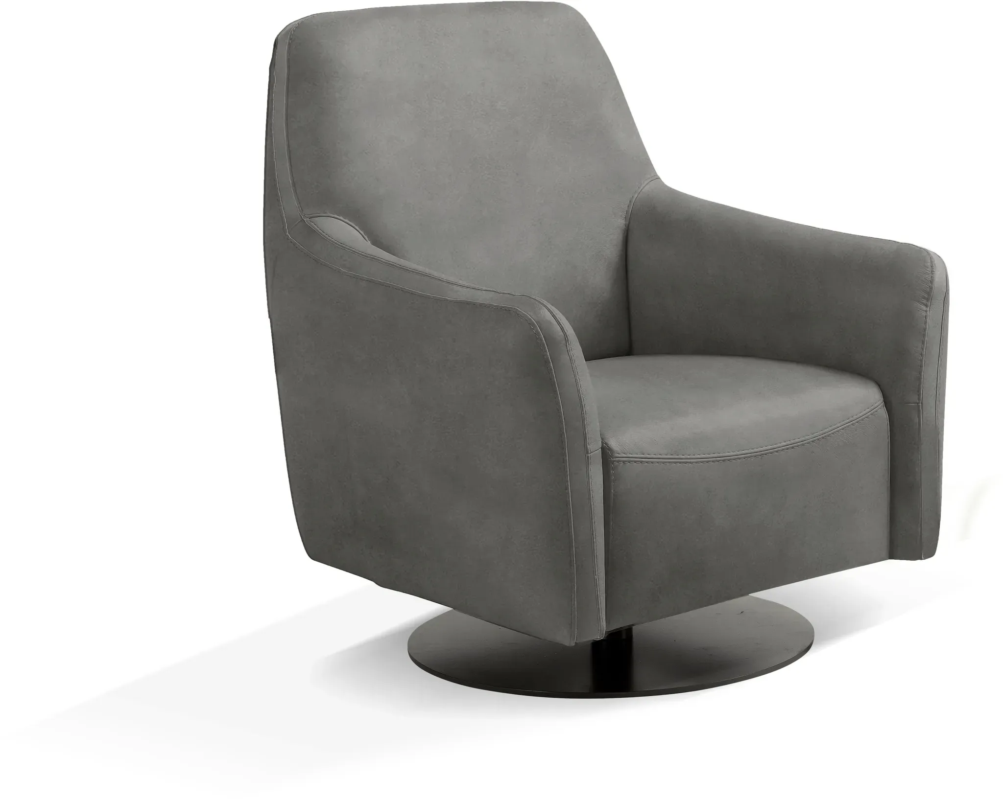 Sessel EGOITALIANO "Felicity Drehsessel mit Wippfunktion, kompakt und bequem, Loungesessel", grau (steingrau), B:77cm H:88cm T:85cm, Luxus-Micofaser Lederoptik (100% Polyester) ist ein neues technisches Gewebe mit einem visuellen und taktilen Aspekt, der dem Nubuk sehr nahe kommt, mit innovativen Eigenschaften. Seine außerordentliche Weichheit kommt von einem exklusiven Produktionsprozess, der Unreinheiten und Unregelmäßigkeiten beseitigt. Das Ergebnis ist eine bemerkenswert samtige Faser, die durch das Vorhandensein von Körnern verstärkt wird. Von der einfarbigen Eleganz der warmen Farben und der Vielfalt an trendigen Farben, die es zu seiner eigenen Stärke und Persönlichkeit machen., Sessel, Sessel, Solitärsessel drehbar mit Wipp-Funktion