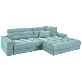 KAWOLA Ecksofa Lana Cord Recamiere rechts hellblau