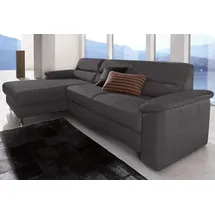 sit&more Ecksofa SIT & MORE "Top Ascara L-Form", grau (anthrazit), B:251cm H:85cm T:165cm, NaturLeder;Luxus-Microfaser (100% Polyester), Sofas, Ecksofa, inklusive Boxspring/Federkern-Polsterung, komfortablem Federkern