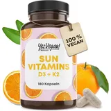 yes vegan Sun Vitamins D3 + K2 Kapseln 180 St.
