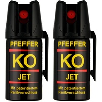 KO Pfefferspray Jet | Fog Verteidigungsspray | Abwehrspray Hundeabwehr | zur Selbstverteidigung | Sparset | Made in Germany (Jet 40 ML 2 STK)