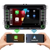 Doppel din Radio für VW Golf 5 Golf 6 Touran Passat Polo Tiguan Sharan T5 Autoradio Carplay Bildschirm Mit Android auto Wireless Carplay Navi Autoradio Mit Bluetooth Lenkradsteuerung SWC DSP AM FM RDS