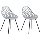 Beliani Esszimmerstuhl, Grau, Metall, 1-Sitzer, 46x86x52 cm, Esszimmer, Stühle, Esszimmerstühle, Vierfußstühle