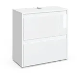 Vicco Waschbeckenunterschrank Majest Weiß Hochglanz modern 60x62 cm