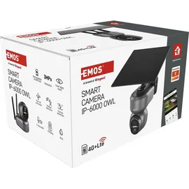 EMOS GoSmart Outdoor Überwachungskamera 3MP Rotierende IP Kamera 4G/LTE IP-6000, OWL, grau