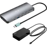 iTEC i-tec USB-C Metal Nano Dock - 2x HDMI, 4x USB-C (10Gbps), 1x USB-A (10Gbps), 2x USB-A 2.0, Audio, SD/TF, LAN 1 Gbps, PD 3.1 (140W) inkl. Netzteil