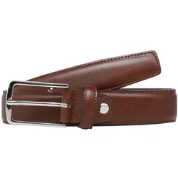 Jack & Jones Herren Ledergürtel JACCHRISTOPHER Braun Normal Buckle 12136795 90cm