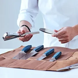 Arcos Serie Brooklyn - Schälmesser aus Edelstahl 100 mm - HandGriff Micarta, Farbe Blau, (Seiden klinge)