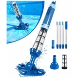 PoolLeader Poolsauger Akku Handsauger, 60L/Min Poolsauger Bodensauger, 2.13M Kabelloser Pool Staubsauger mit Wassersensor & 2 Abnehmbare Reinigungsköpfe, Poolreiniger Bodensauger Laufzeit bis zu 90min