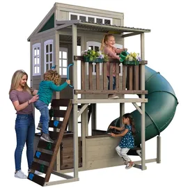 KidKraft Spielturm Cozy Escape mit Rutsche Grau