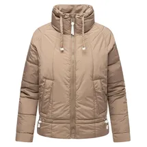 Navahoo leichte Damen Steppjacke kurze Übergangsjacke oversized mit Fledermausärmeln Luftzauber 14 Taupe Grey Gr. L - L